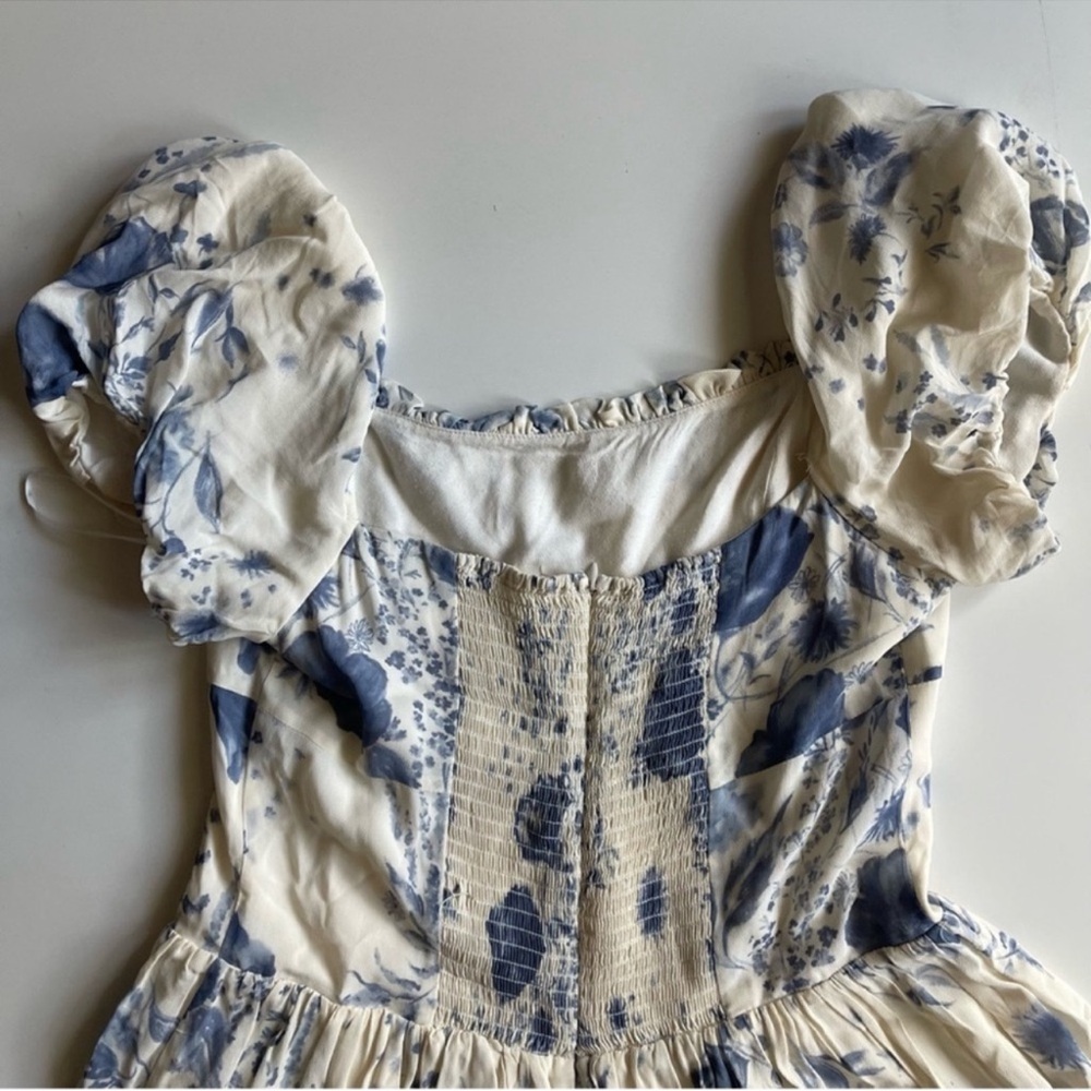 Reformation Cream and Blue Floral Mini Dress - Picture 10 of 14